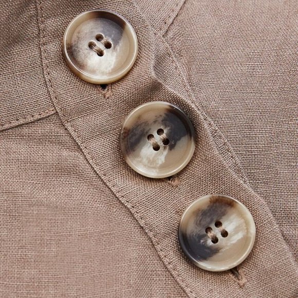 ZARA LINEN TOP WITH BUTTONS - Picture 7 of 16